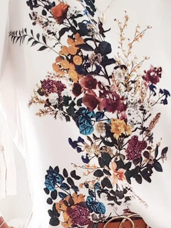 Lovely Bouquet Long Sleeve Top Women O Neck Long Sleeve T Shirt Flower Print Tops Summer Streetwear Blusa Mujer - Takalr