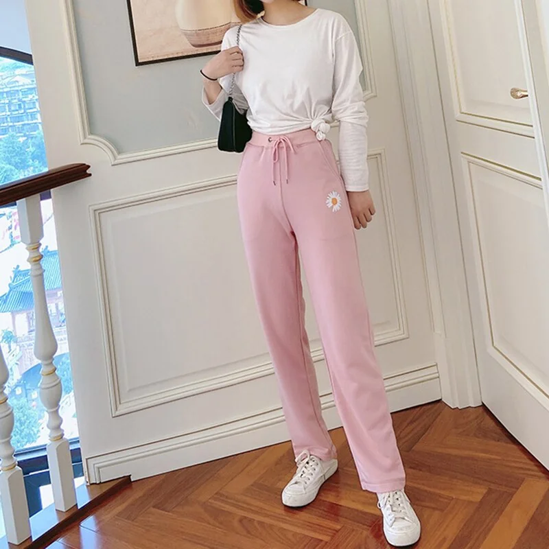 Soft Loose Solid Color Sports Pants Little Daisy Breathable Slim Ankle Length Casual Harem Pants Arrival - Image 8