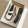Round Toe Mary Jane Shoes with Thick Soles - British Style Plus Size Women's Shoes
