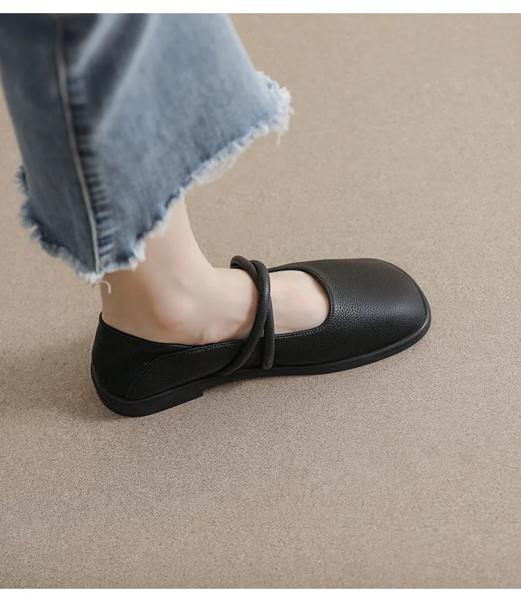 New Women's Square Toe Soft Sole Shoe - Shallow Mouth Flat Large Size - Image 18