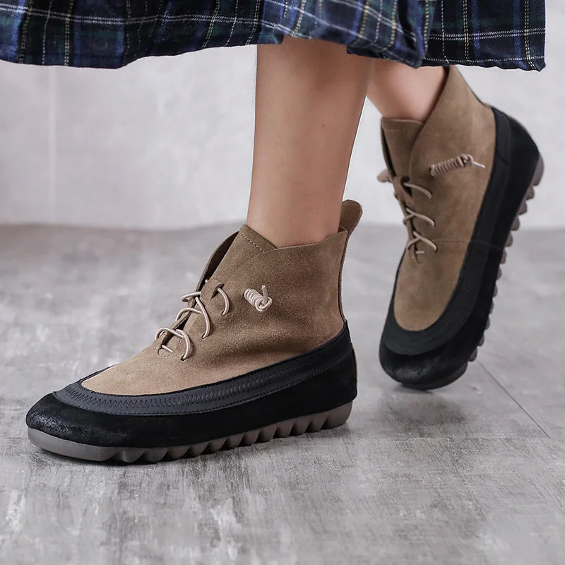 Stretch Leather Women's Boots Literary Fashion Retro Martin Boots - Image 13