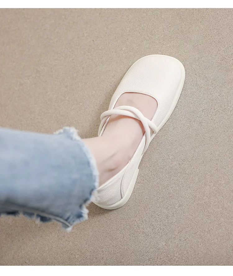 New Women's Square Toe Soft Sole Shoe - Shallow Mouth Flat Large Size - Image 10