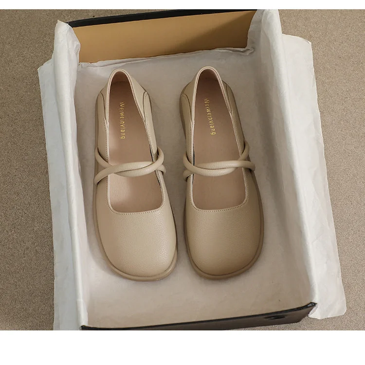New Women's Square Toe Soft Sole Shoe - Shallow Mouth Flat Large Size - Image 27