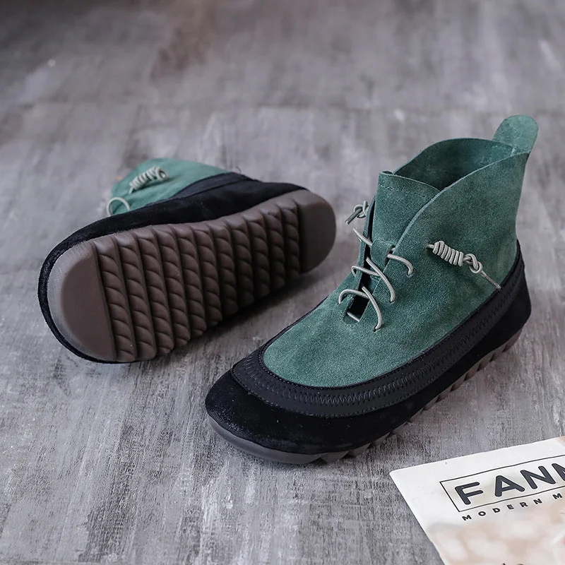 Stretch Leather Women's Boots Literary Fashion Retro Martin Boots - Image 16