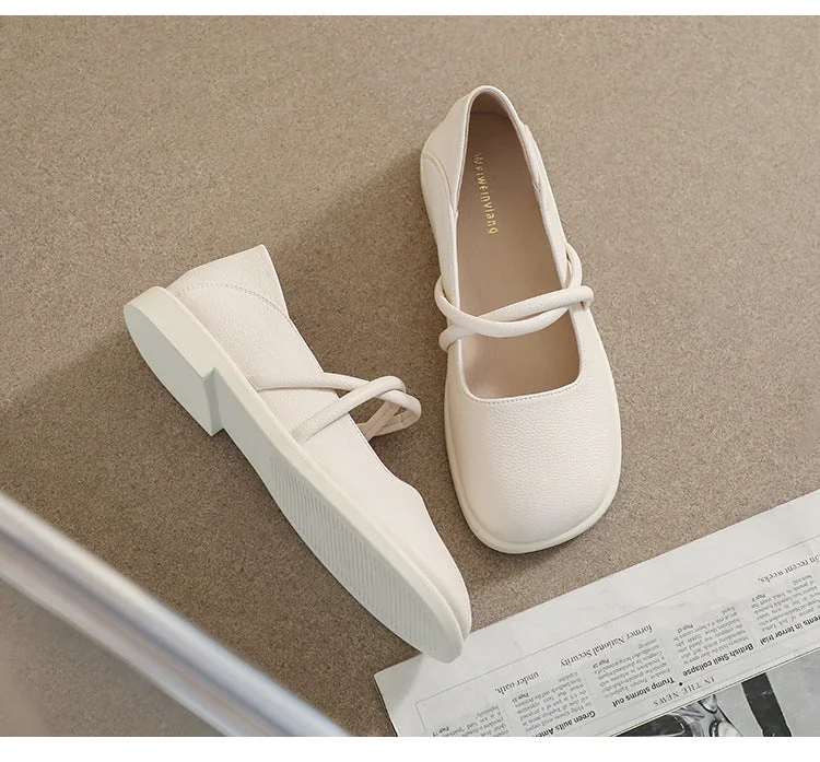 New Women's Square Toe Soft Sole Shoe - Shallow Mouth Flat Large Size - Image 19