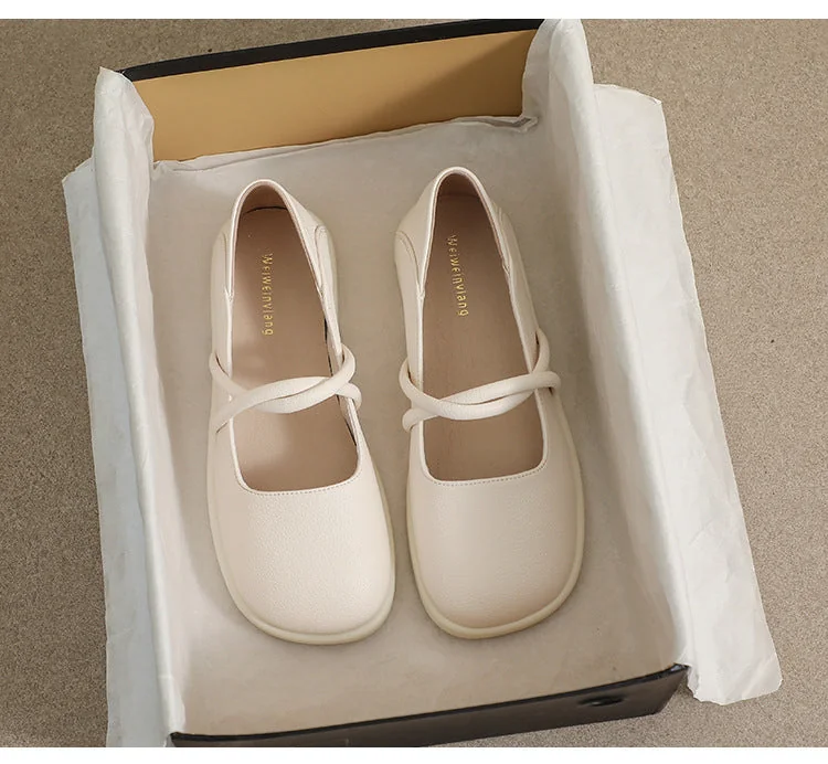 New Women's Square Toe Soft Sole Shoe - Shallow Mouth Flat Large Size - Image 22