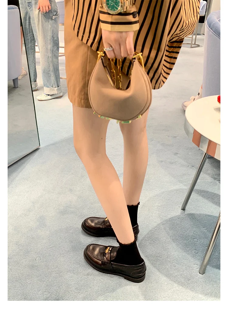 Retro Single Shoes Thick Heel Thick Sole British Style Loafers for Women - Image 19
