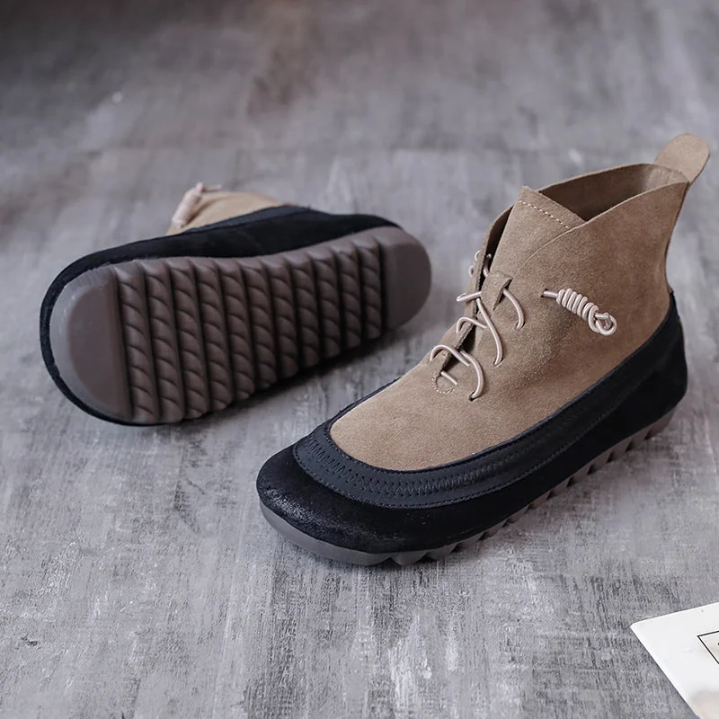 Stretch Leather Women's Boots Literary Fashion Retro Martin Boots - Image 15