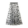 Summer Mid-length Thin Draped Gauze Skirt Pleated Skirt