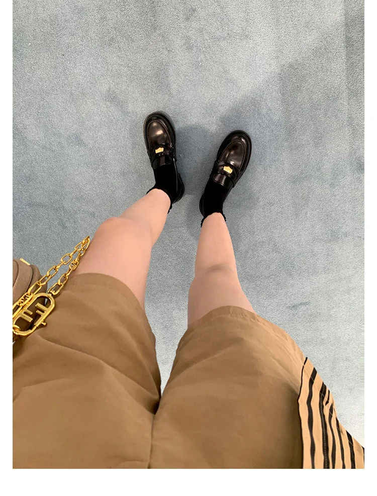 Retro Single Shoes Thick Heel Thick Sole British Style Loafers for Women - Image 16