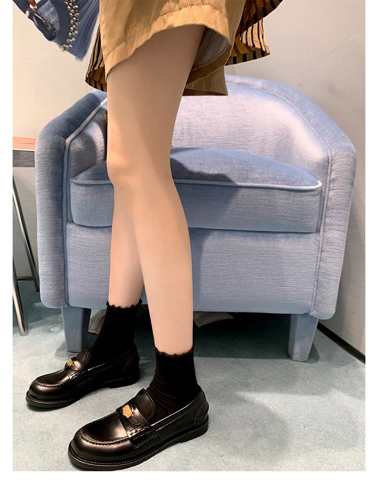 Retro Single Shoes Thick Heel Thick Sole British Style Loafers for Women - Image 20