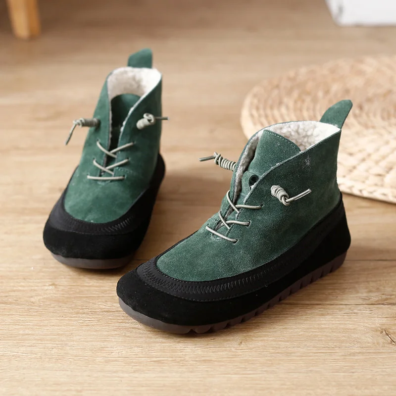Stretch Leather Women's Boots Literary Fashion Retro Martin Boots - Image 7