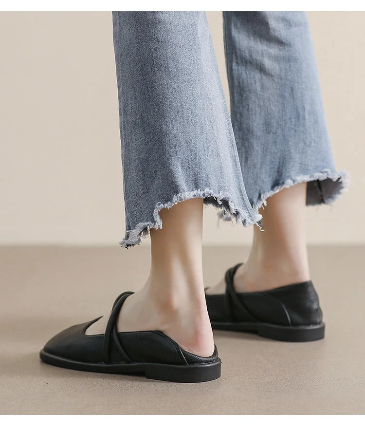 New Women's Square Toe Soft Sole Shoe - Shallow Mouth Flat Large Size - Image 17