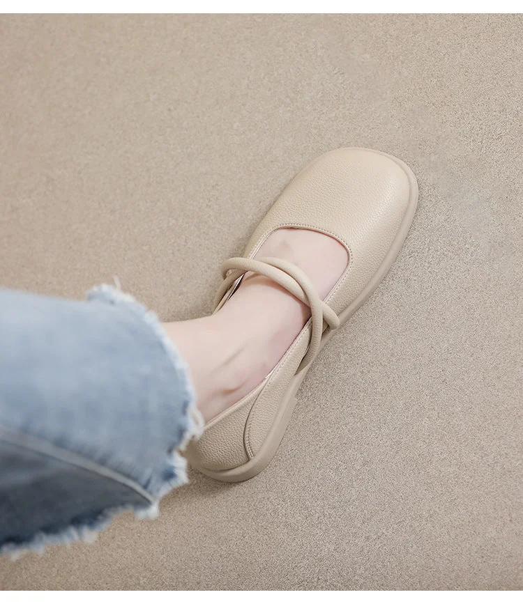 New Women's Square Toe Soft Sole Shoe - Shallow Mouth Flat Large Size - Image 14