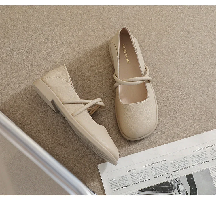 New Women's Square Toe Soft Sole Shoe - Shallow Mouth Flat Large Size - Image 24
