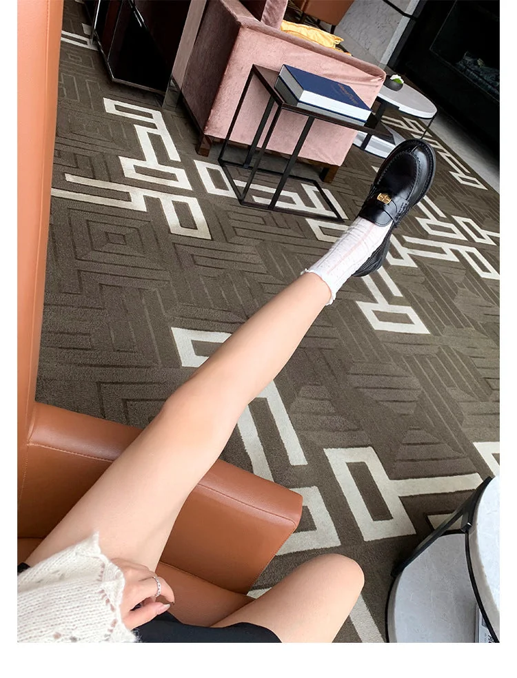 Retro Single Shoes Thick Heel Thick Sole British Style Loafers for Women - Image 32