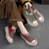 Spring New Flat Bottom Low-cut Color Rubbing Retro Front Tie Top Layer Leather Shoes