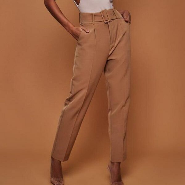 OL high waist harem pants with belt Women summer casual pants Elegant office ladies workwear pants female pantalon mujer - Takalr