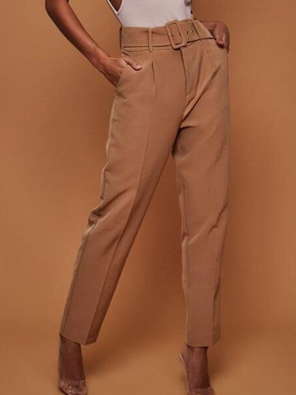 OL high waist harem pants with belt Women summer casual pants Elegant office ladies workwear pants female pantalon mujer - Takalr