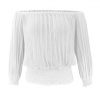 Off Shoulder Top Sexy Tops White Off Shoulder Lace See Through Long Sleeve Women Blouse Sexy Tops and Shirt - Takalr