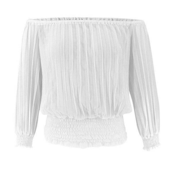 Off Shoulder Top Sexy Tops White Off Shoulder Lace See Through Long Sleeve Women Blouse Sexy Tops and Shirt - Takalr