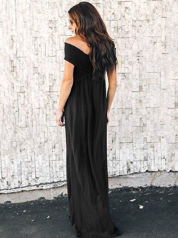 Off shoulder long dress women Bohemian high waist chiffon dress Fashion summer pleated dresses Boho maxi vestidos mujer - Takalr