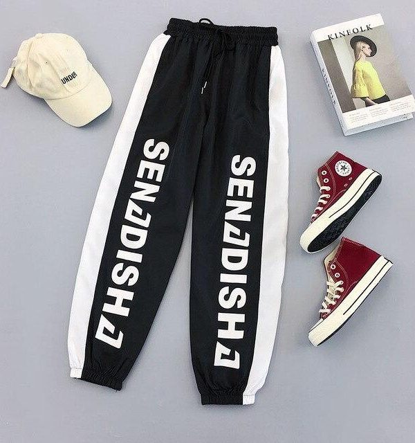 Plus Size Pants Women Casual High Waist Cargo Pants Women Loose Autumn Harajuku BF Hip Hop Casual Pants - Takalr