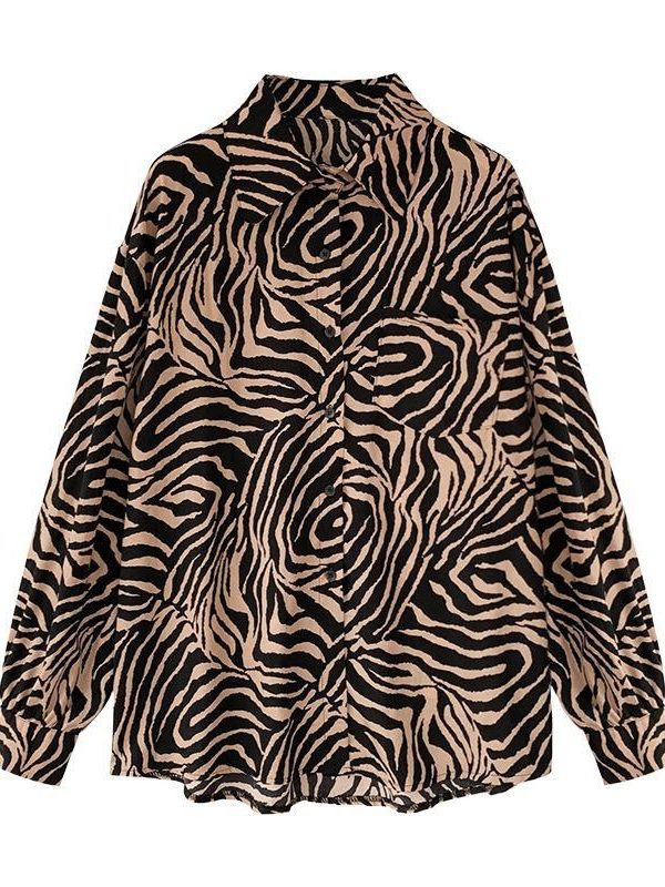 Plus size womens tops and blouses BF style long sleeve casual pullover tops shirt Summer Zebra print blouse women blusas - Takalr