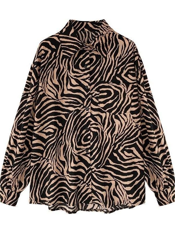 Plus size womens tops and blouses BF style long sleeve casual pullover tops shirt Summer Zebra print blouse women blusas - Takalr