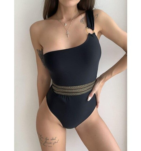 2021 New Sexy Asymmetric One Shoulder Women Swimwear One Piece Swimsuit Female Padded  Bather Bathing Suit Swim - Takalr