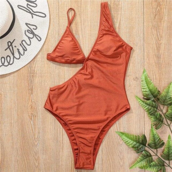 5 Colors Colorful Sexy Asymmetrical Women Swimwear One Piece Swimsuit Female Leopard Bather Bathing Suit Swim - Takalr