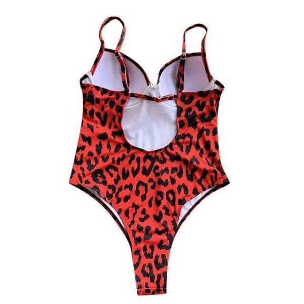 Push Up Swimsuit One Piece Swimwear Women 2021 Leopard Bathing Suits U-back Women's Swimsuits Fused High Cut Beachwear - Takalr