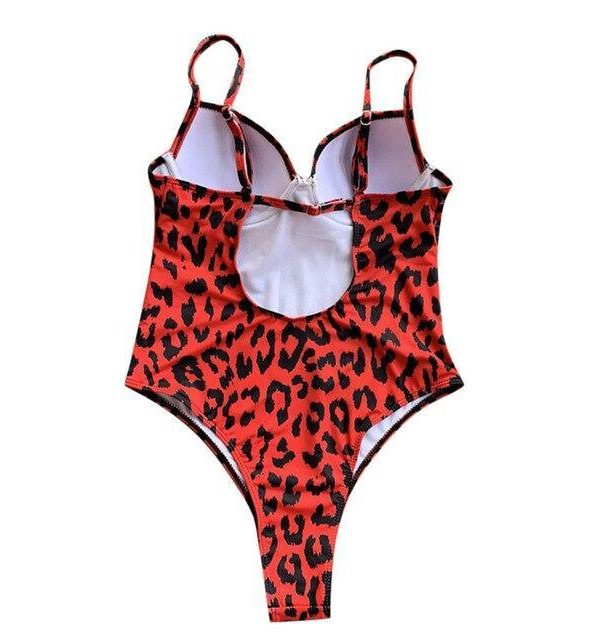 Push Up Swimsuit One Piece Swimwear Women 2021 Leopard Bathing Suits U-back Women's Swimsuits Fused High Cut Beachwear - Takalr