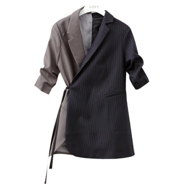 Runway striped blazer women jacket blazer Fashion tie waist jackets Elegant ladies office workwear Wrap blazes suit feminino - Takalr