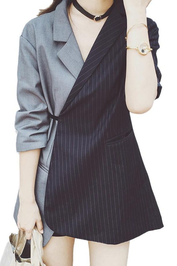 Runway striped blazer women jacket blazer Fashion tie waist jackets Elegant ladies office workwear Wrap blazes suit feminino - Takalr