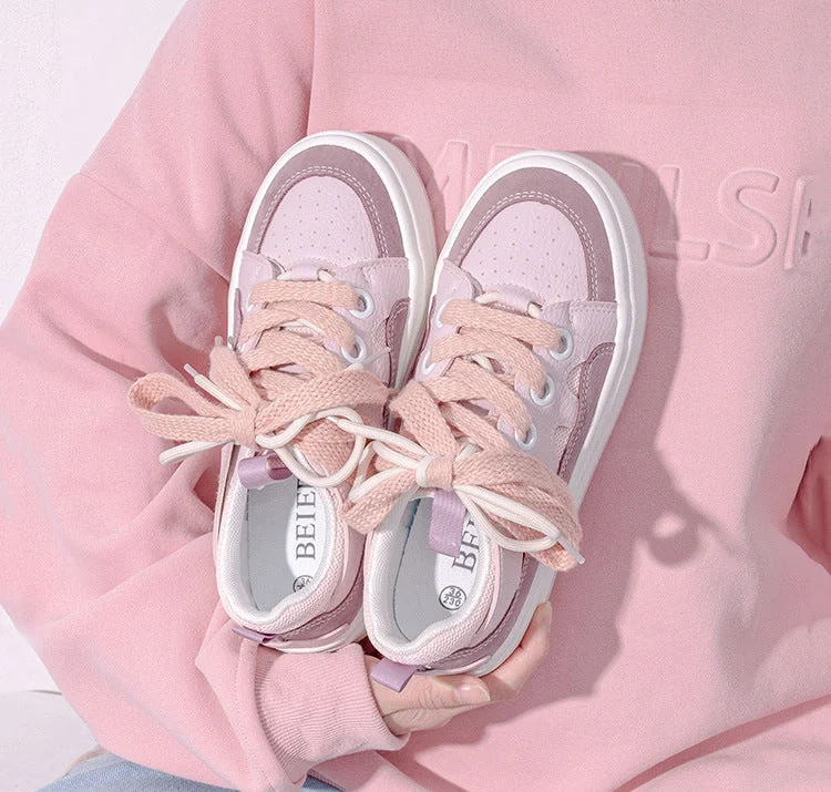 Women's Vulcanize Shoes New Fashion Spring Thick-Soled Sneakers Breathable Korean Style Low-top Comfy Casual Platform Shoes - Image 9