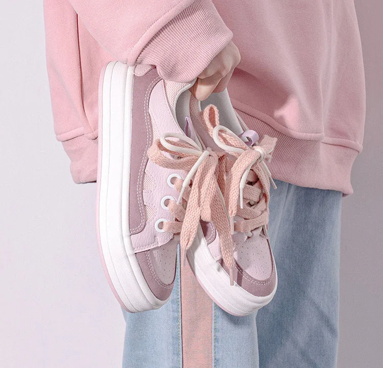 Women's Vulcanize Shoes New Fashion Spring Thick-Soled Sneakers Breathable Korean Style Low-top Comfy Casual Platform Shoes - Image 10