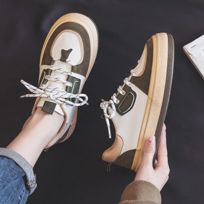 High Quality Women's Sneakers Mixed-Color Trendy  New Female Leather Casual Shoes Low-top Breathable Fashion Vulcanize Shoes