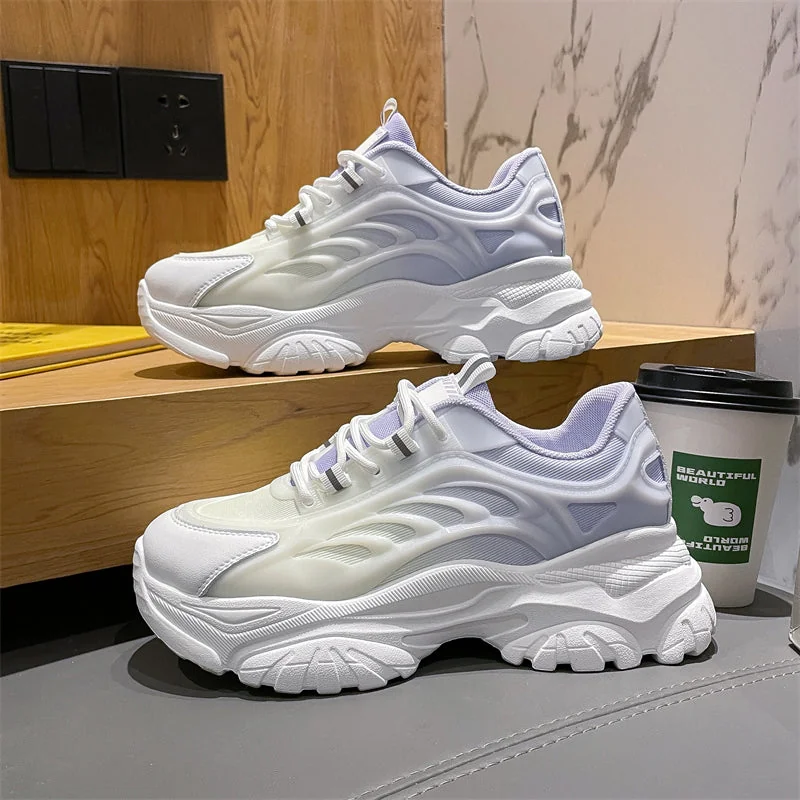 Sneakers Women's New Spring Korean Style Breathable Women Shoes Casual Fashion Gradient Color Platform Sport Shoes - Image 17