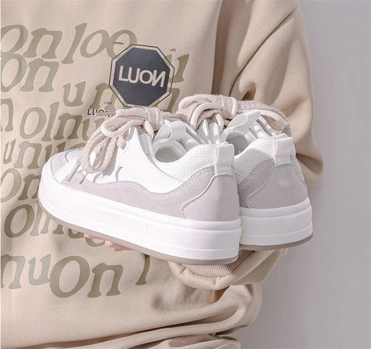 Women's Vulcanize Shoes New Fashion Spring Thick-Soled Sneakers Breathable Korean Style Low-top Comfy Casual Platform Shoes - Image 7