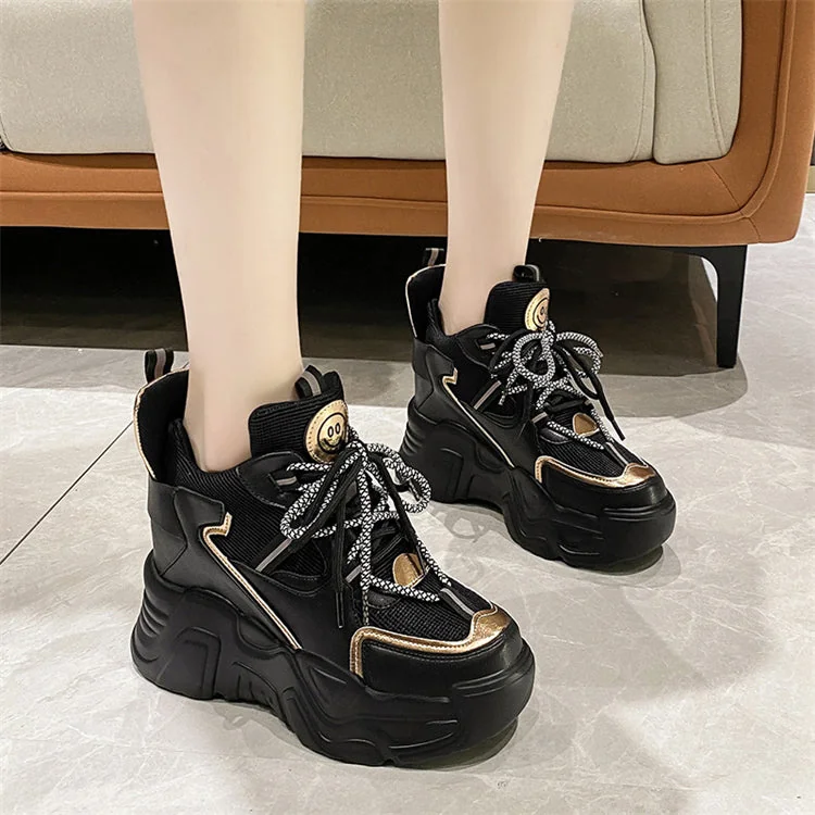 Women's Sports Shoes New Fashion Breathable Mesh Women Shoes Thick-Soled Increased Solid Color Sneakers Korean Style - Image 5