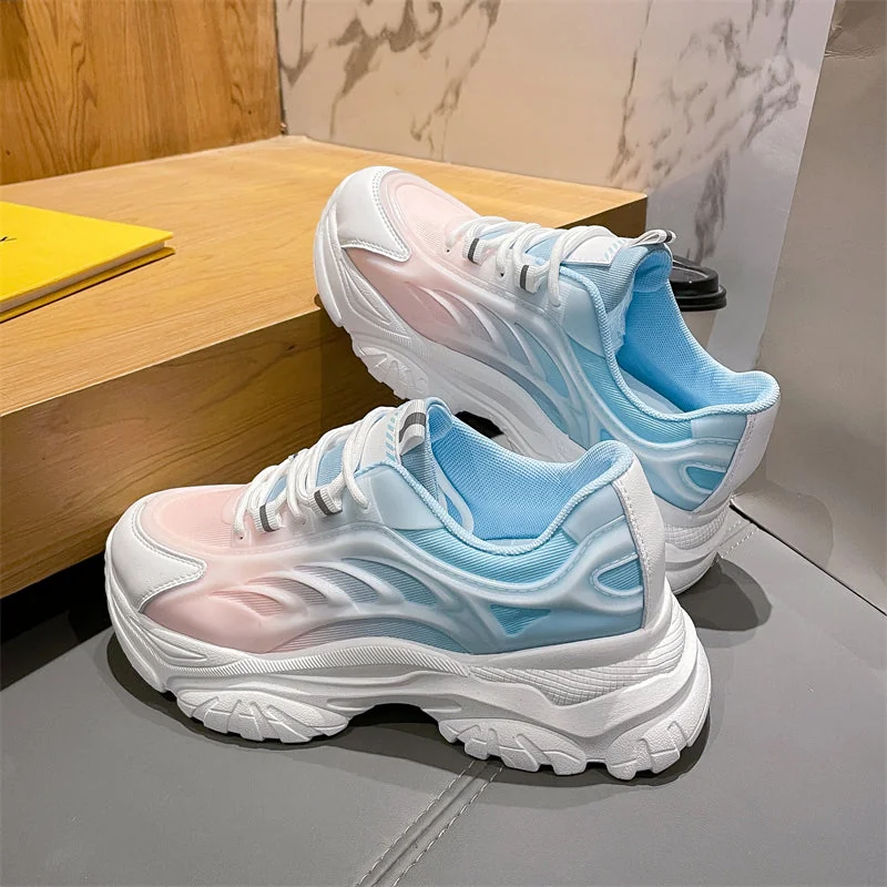 Sneakers Women's New Spring Korean Style Breathable Women Shoes Casual Fashion Gradient Color Platform Sport Shoes - Image 13