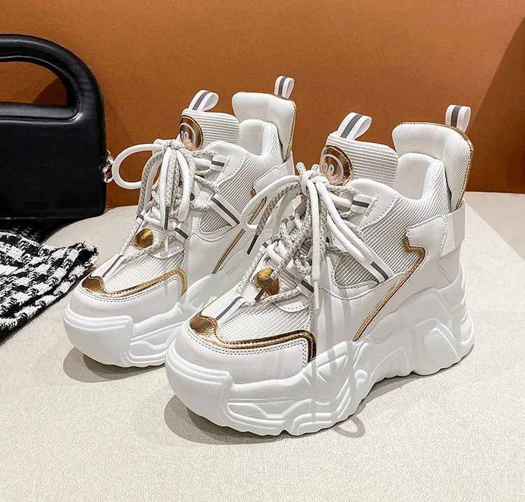 Women's Sports Shoes New Fashion Breathable Mesh Women Shoes Thick-Soled Increased Solid Color Sneakers Korean Style - Image 13