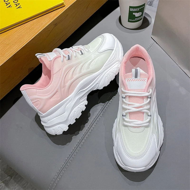 Sneakers Women's New Spring Korean Style Breathable Women Shoes Casual Fashion Gradient Color Platform Sport Shoes - Image 15