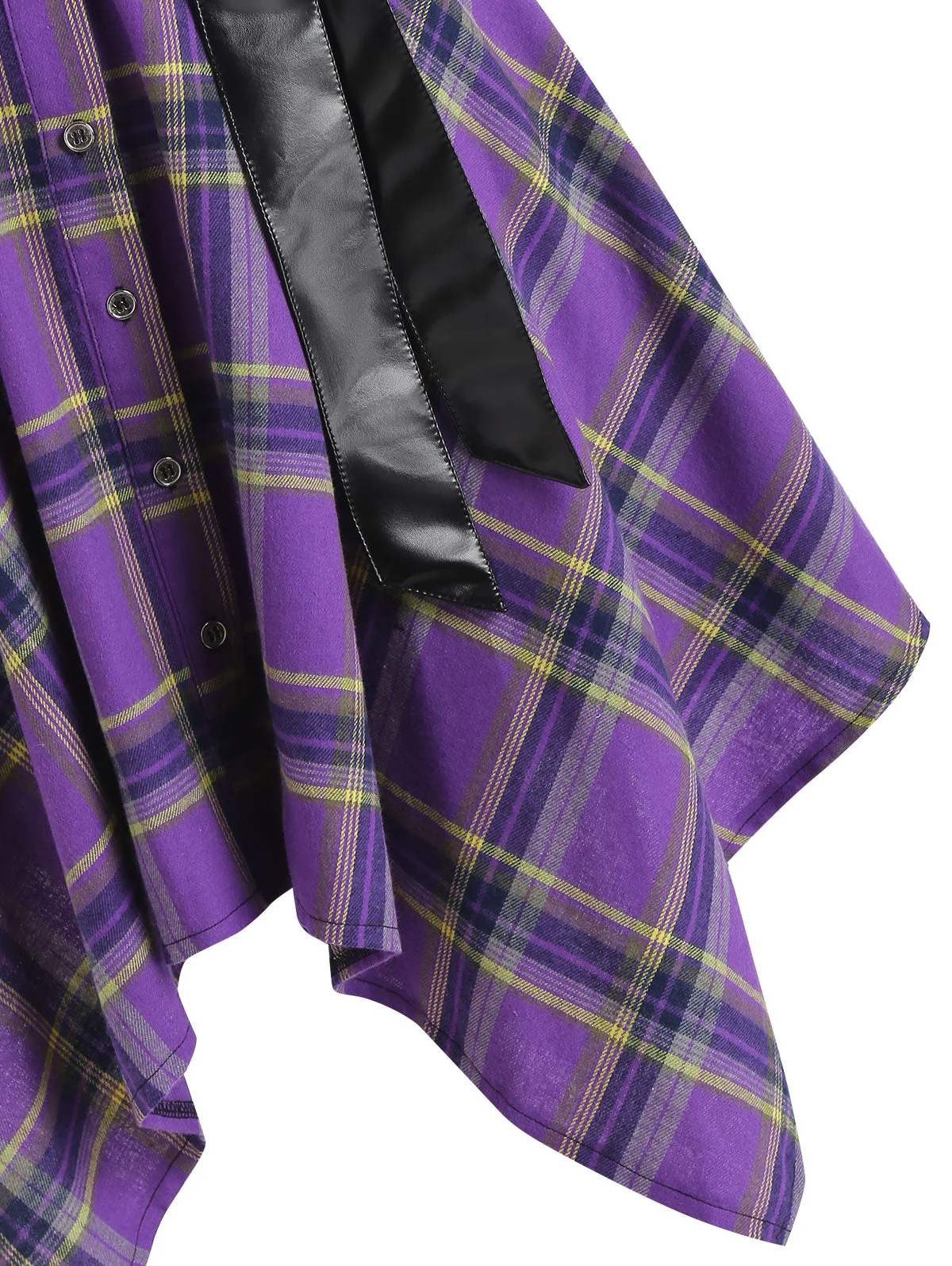 Handkerchief Dress Fashion Plaid Print Button Up Long Sleeve Shirt Dress Fall Clothes for Women Casual Short Dresses - Image 10
