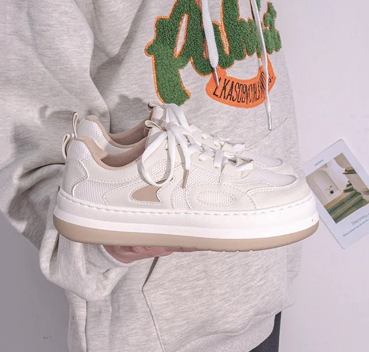 Spring Shoes For Women New Fashion High Quality Causal Mesh Breathable Increased Platform Shoes Low-top Women's Sneakers - Image 3