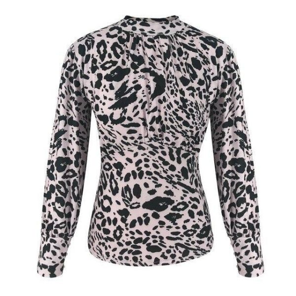 Sexy Fall Clothing Long Sleeve Shirt Leopard Printed Turtleneck Hollow Out Backless Women Tops and Shirt  Women Blouse - Takalr