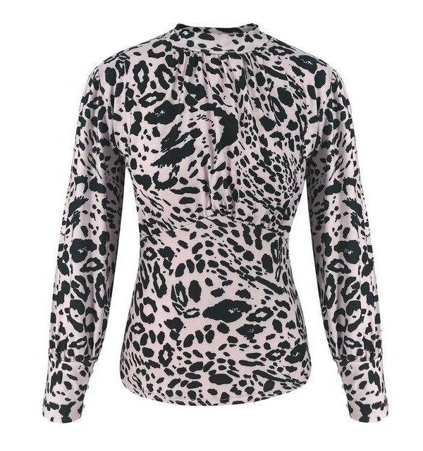 Sexy Fall Clothing Long Sleeve Shirt Leopard Printed Turtleneck Hollow Out Backless Women Tops and Shirt  Women Blouse - Takalr