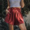 Sexy Ladies Brown Solid Elastic High Waist Wide Leg Mini Short Shorts Women Summer Clothes Fashion Casual Loose Streetwear - Takalr