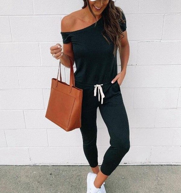 Sexy Off Shoulder Bandage Rompers Womens Clothing Jumpsuit Black Gray Playsuit Summer Short Sleeve One Piece Outfit Streetwear - Takalr